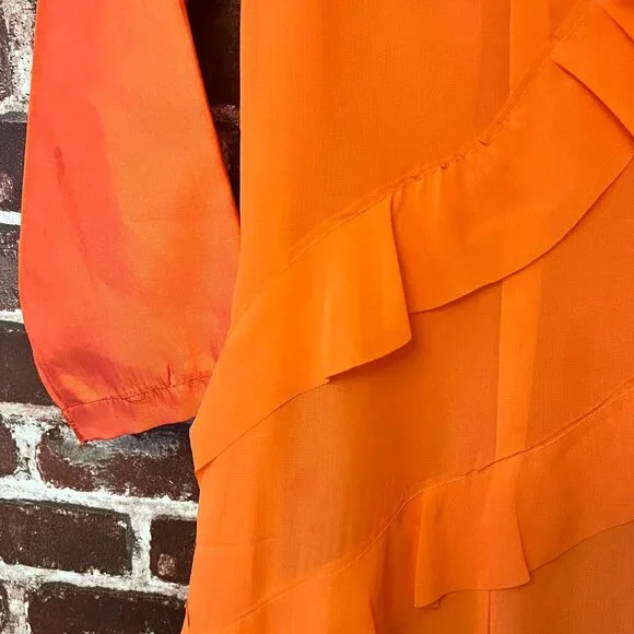 Anewsta Orange Layered Ruffle Maxi Dress - Picture 11 of 15